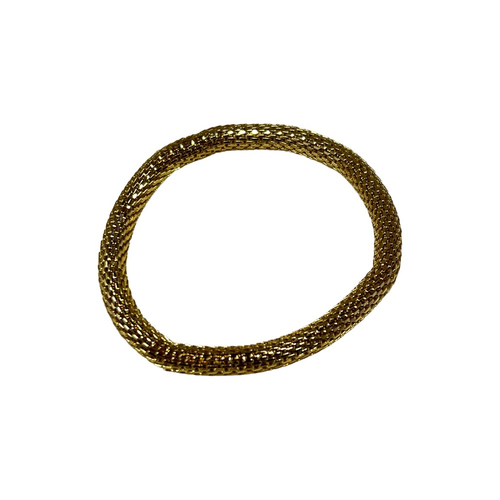 Mesh Chain Stretch Bracelet 6mm Gold Plated on Iron - Glides on Easily! - Picture 4 of 6